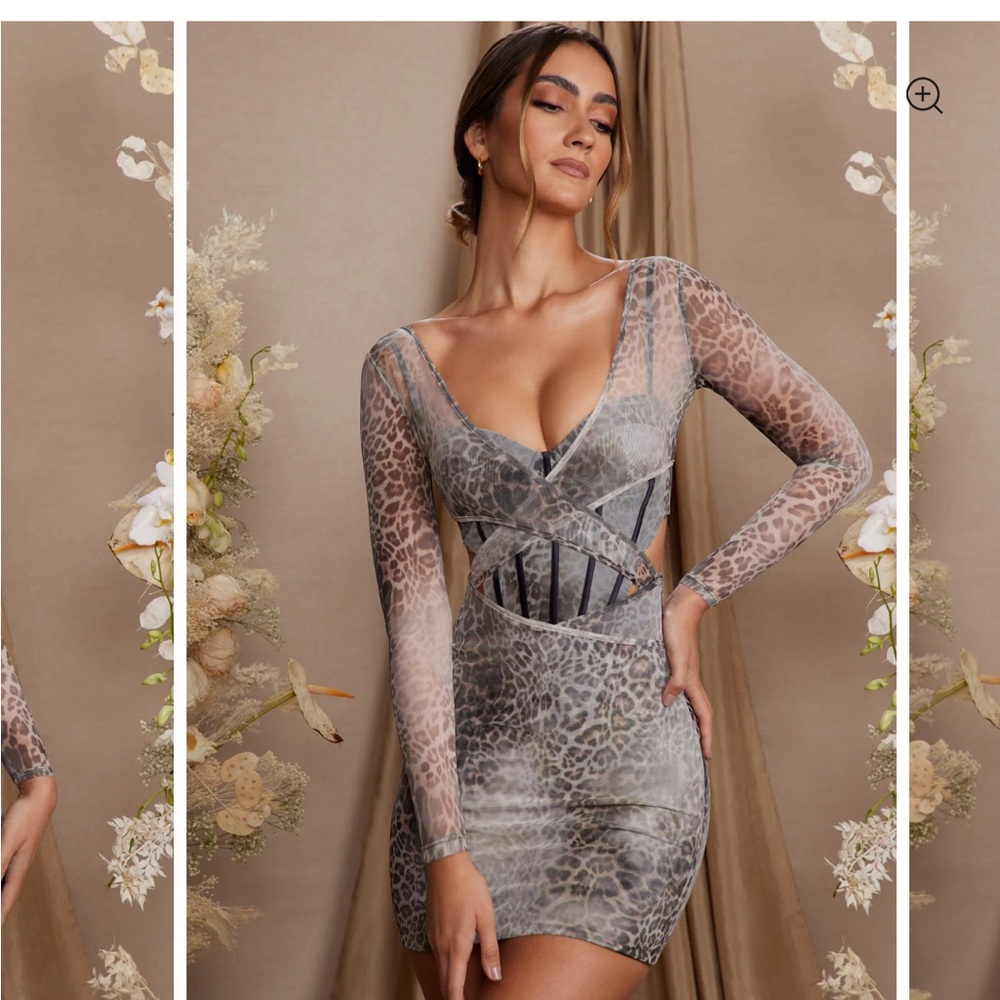Oh Polly Long Sleeve Layered Corset Mini Dress. US 2